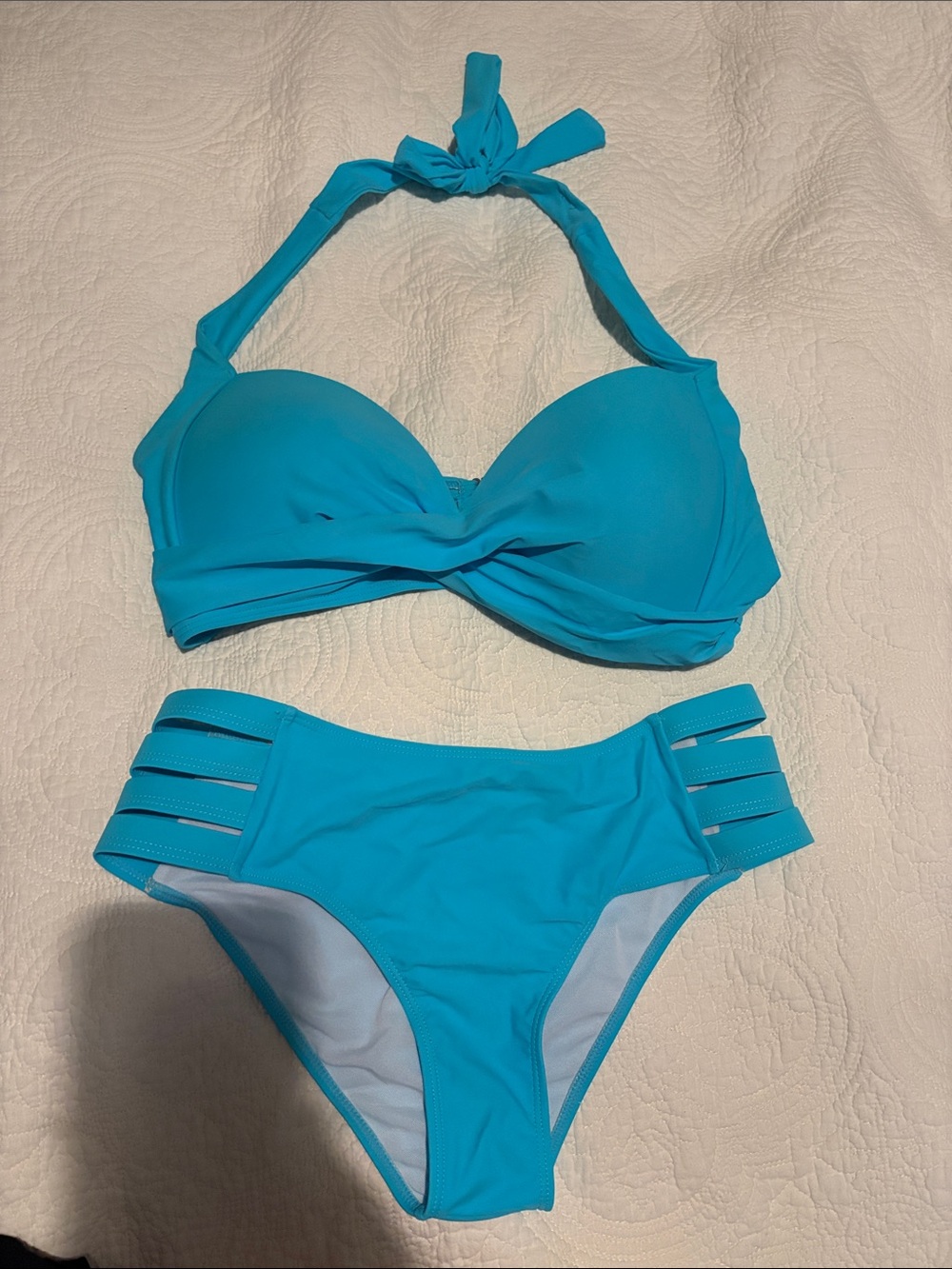 Women’s Turquoise Halter Bikini Set - Classic Two-Piece Swim
